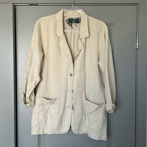 Vintage linen oversized blazer minimalist